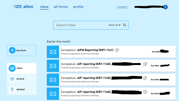 Figure: Altinn.no, the forms